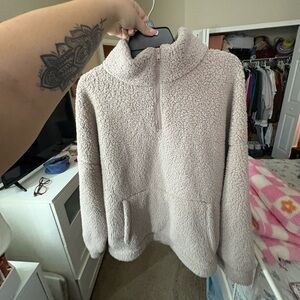 Sherpa beige/brown American Eagle Quart Zip Women’s Sweater